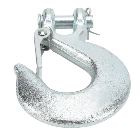 Set Of 2 1/4 Inch Safety Chain Hooks, Beefy 12,600 Lbs Forged Steel Clevis Slip Hooks With Safety Latch, Trailer Tow Hook