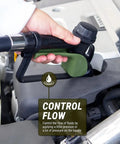 Electric Drum Pump With Quick Slide Telescopic Tube For Smooth DEF And Cleaner Transfer No Sweat Operation Easy Twist Grip Built Tough For Long Days On The Job Site Right Now, hand controlling fluid flow.