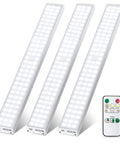 Rechargeable 90 LED Closet Lights With Motion Sensor And Remote Wireless Under Cabinet Night Lights Battery Powered Lighting For Cabinets And Wardrobes 3 Pack