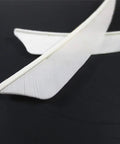 Close-up of white fletching from Archery Feather Fletching Set, 4 Inch Real Turkey Vanes For Hunting And Target Shooting, Right Wing 100 Percent