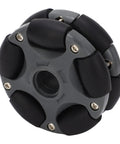 58Mm Wheel For Robot Kits Built To Take A Beating, Double Row Rotating Directional Wheel With Hub For Motor Axle, black and gray