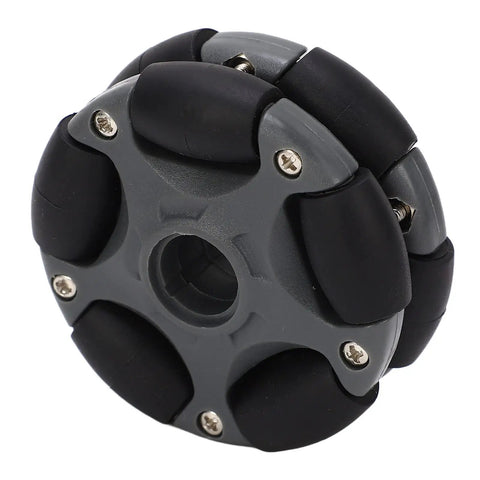 58Mm Wheel For Robot Kits Built To Take A Beating, Double Row Rotating Directional Wheel With Hub For Motor Axle, black and gray