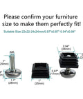 Squash That Floor Wobble Fast With Premium Adjustable Leveling Feet Sized For Square Tubing Furniture Glides, M8 threaded, various sizes.