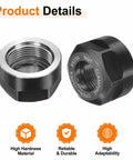 Heavy Duty Rock Solid Er16 Collet Clamping Nut Featuring Dynamic Balance Holes For Cnc Lathe Chucks And Milling Tool Holders Precision Machined 40Cr Alloy Steel, showing two nuts with threaded interior.