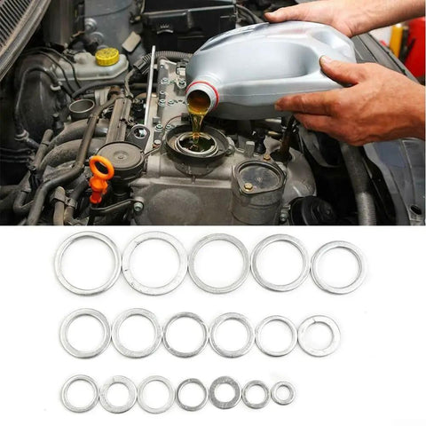Ultimate 450Piece Aluminum Oil Drain Gasket Kit With 18 Sizes From 6mm To 24mm For Any Vehicle Maintenance Job And Superior Wear Resistant Seals You Can Trust, aluminum crush washers