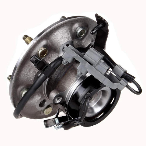 Front Left Wheel Hub And Bearing Assembly Fits 2004-2008 Canyon And 2006 Isuzu I 280 6 Lug With ABS Direct Replacement For OE Style Performance And Easy Install With Plug And Play Mounting Hardware featuring a metal hub and ABS connector.