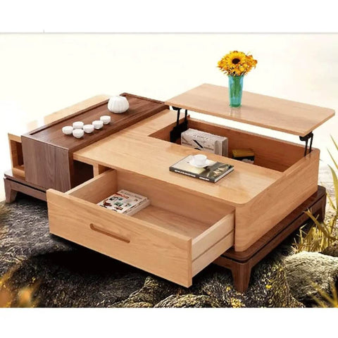 Living room setup with folding spring hinges for tables, showcasing heavy duty furniture lift mechanism and storage spaces.