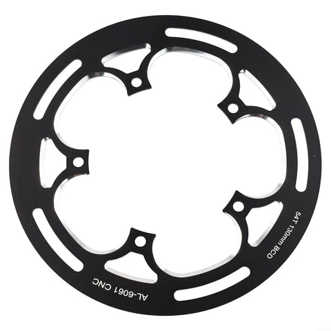 Chainring Guard For 130 BCD Aluminum Alloy Crankset Tooth Protector And Spider Shield For 50T To 54T Single Ring Black 235mm