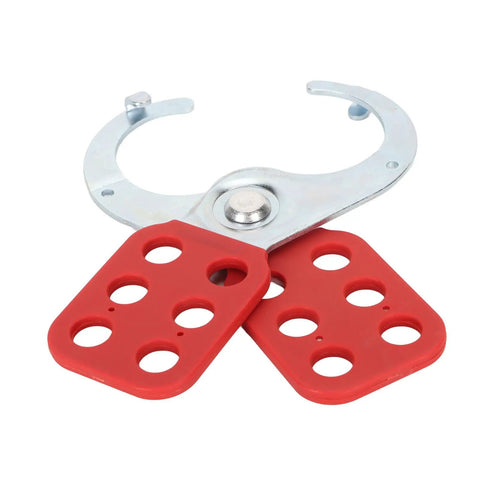 Heavy Duty Nylon Locking Deadbolt With Six Hole Labeling System, Rust Proof Construction, Red And Silver Finish, industrial use
