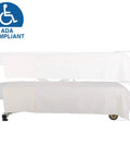Electric lift design of EarthLite Ellora Electric Lift Massage Table With Flat Top And Black Finish, showing ADA compliant height options.