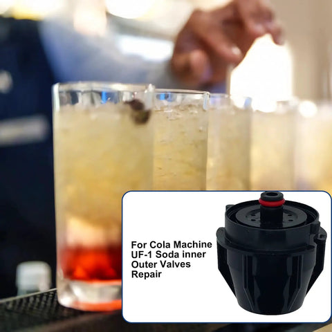 4 Pack UF1 Nozzle And Diffuser Assembly For Carbonation Boost In Beverage Makers Quick Response Nozzle Set For Home Soda Systems Matte Black Finish Elevates Syrup And Carbonated Water Mixing For Rich Flavor And Bubbles., matte black UF-1 soda inner and outer valve repair part