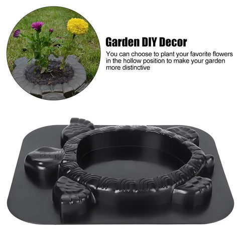 Garden Stepping Stone Mold For Concrete And Cement Crafts DIY Friendly Durable Walkway Path Mold For Patios Lawns And Gardens Great For Outdoor Paths And Planting Flowers In Hollow Centers made of black durable plastic
