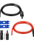 Tough 10AWG Solar Extension Cable 3Ft Red And Black PV Wire With Disconnects And Extra Male And Female Connectors For RV Camper Inverter Off Grid Systems
