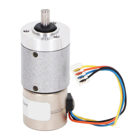 Hardcore Two Phase Four Wire Mini Gear Motor Crafted From Rust Resistant Stainless Steel Helical Gears For Dope 3D Printer Drives And Lightweight Robot Builds, compact size with wiring.