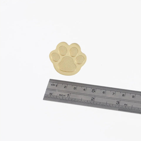 4 Pack Gold Paw Print Cabinet Knobs and Drawer Pulls Super Cute Claw Shape Zinc Alloy Handles with Screws on white background