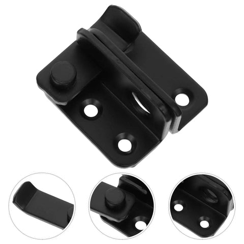 Hardcore Stainless Steel Flip Latch Heavy Duty Gate Bolt Safety Lock For Outdoor Yard And Fence Doors Rust Proof Two Pack close-up view of black latch mechanism
