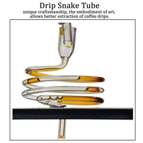 Drip Snake Tube from Top Shelf Cold Drip Coffee Maker Chill Japanese Style Cold Brew Tower For Smooth Sipps And Weekend Vibes.