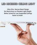 8 in IC Rated Recessed Ceiling Light, 18W 1260LM Slim Flat Panel LED Downlight, ultra-slim design held in hand for easy installation.