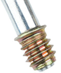 Close-up of Heavy Duty No Tools Needed Furniture Fastening Fittings For Beds And Tables, Easy Assembly Cam Lock Connectors, threaded end detail