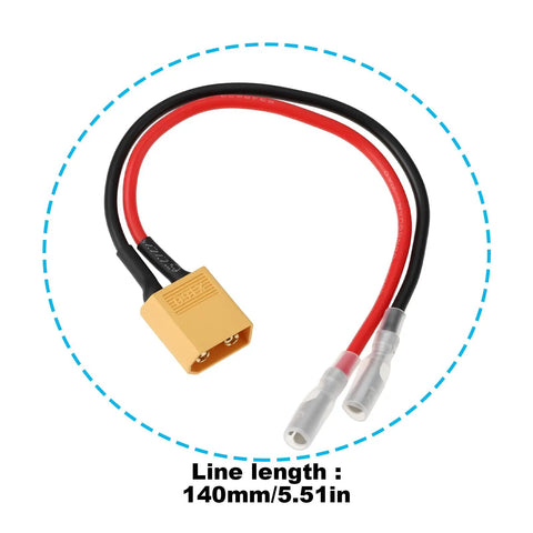 XT60 Male To 4mm Bullet Female Power Cable 14cm 18AWG Durable RC Battery Lead For Heng Long 1/16 Tanks And Other RC Models