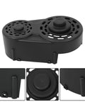 Front and close-up view of go kart torque converter kit for 8HP to 16HP engines, includes clutch pulley driver, straight crankshaft cover.