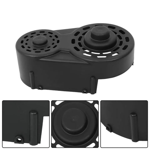 Front and close-up view of go kart torque converter kit for 8HP to 16HP engines, includes clutch pulley driver, straight crankshaft cover.