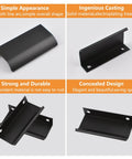 Four Pack Modern Edge Pull Drawer Handles For Furniture And Cabinets 80mm Black Hidden Kitchen Knob Set Durable Aluminum Alloy Rust Resistant