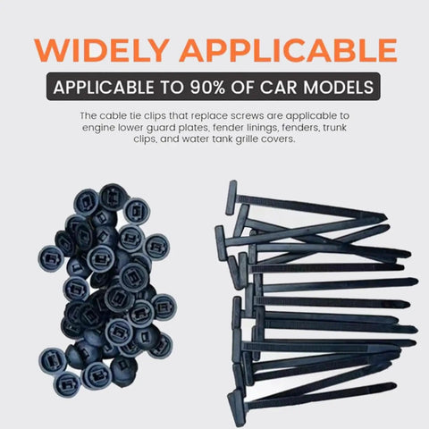 Heavy Duty Nylon Universal Cable Tie Buckle Set For Cars And Auto Repairs, 50 Pack Self-Locking Zip Ties Holder With One-Button Lock