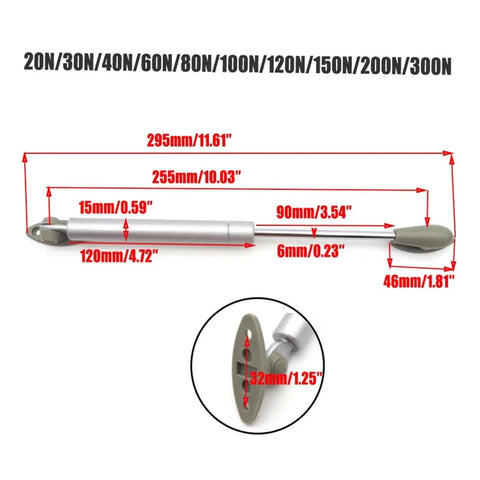 Rotating Concealed Hinge Fittings For Cabinets And Wood Furniture, 20 To 300N Hydraulic Door Lift Support with measurements