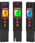 Three Digital pH Meter With Color LCD Backlit Display And UL Certified Accuracy Six Pack Calibration Powders pH Test Strips