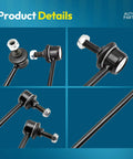 Ynovvo 13.19-inch front sway bar links, 2-pack, black metal end links with bolts and bushings