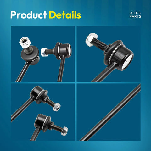 Ynovvo 13.19-inch front sway bar links, 2-pack, black metal end links with bolts and bushings