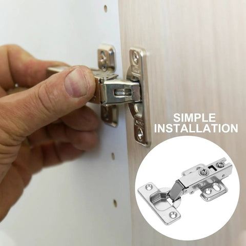 Installation of Two Pack Full Overlay Soft Close Cabinet Door Hinges Frameless Concealed Hydraulic Kitchen Hinges Whisper Quiet