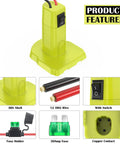 Ryobi 18V Battery Adapter For Power Wheels And DIY RC Cars with fuse, switch, wire harness, ABS shell, and heat-resistant 12 AWG wires.