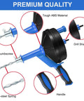Drain Auger Clog Remover With Drill Adapter, 25 Feet Flexible Plumbing Snake, Mn-steel spring and handle details shown