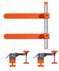 Toggle Clamp And Magnetic Arm Drawer Slide Jig For Fast Cabinet Installations With Dual Scale Construction In Imperial And Metric