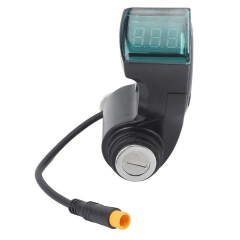 Rugged Waterproof ABS Handlebar Switch Lock For Electric Scooters, 10 Inch 3 Pin Digital Battery Power Display Toggle Lock With Keys
