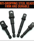 Eight Piece Impact Socket Adapter Set for One Quarter Inch Three Eighths Inch and One Half Inch Drives, hex shanks visible