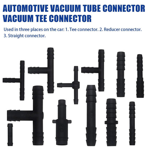 BELOMI 113-piece nylon vacuum hose connector set with T, straight, and barbed fittings for automotive hoses