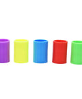 Five colorful tubes from Plastic Tornado Bottle Connectors Kit With Vortex Tubes For Science Experiments Five Color Set Of Cyclone Tubes