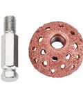 Get This 38mm Tire Repair Grinding Head With Coarse Grit Buffing Wheel And Linking Rod. Shows coarse buffing wheel and linking rod.