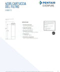 Specifications diagram for 4CB5 Cartridge OEM Replacement for Commercial Water Filtration System 9617-16 High-Flow Performance