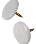 White Thumb Tacks Set 40 Count With Smooth Rounded Heads For No Fuss Quick And Easy Wall Hangs Reusable Durable Push Pins