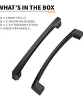 10 Pack 4 Inch Matte Black Cabinet Pulls For Kitchen Cabinets Cupboards Durable Zinc Alloy Handles shown with included screws
