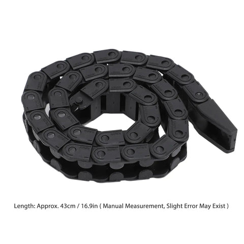 16.9 Inch Black ABS Drag Chain Cable Carrier for CNC Machines with Flexible Wire Track, Low Noise, Easy Install
