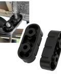 2Pcs Rubber Exhaust Hangers Replacement OEM 25956663 Shock Absorbing Muffler Hanger shown installed and side view