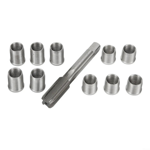 M10x1.0 Thread Repair Kit With Stainless Steel Inserts And Tap, 10 Pack, Exact Metric Fit For Engines And Generators, Durable Stainless Inserts That Resist Corrosion For Smooth, Reliable Operation In Harsh Work Environments.