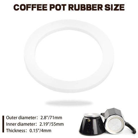 Stovetop Espresso Gasket Seal Ring Set For Aluminum Moka Pots Food Grade Silicone Replacement 6 Cup 8 Pieces
