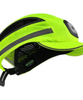 Side view of Lightweight Bump Cap With LED Light For Work Safety Baseball Cap Style Hard Hat Alternative, Lime Green, USB Rechargeable Headlamp