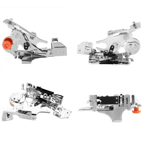 Stainless Steel Ruffler Presser Foot With Adjustable Pleat Depth For Sewing Machines Pro Grade Auto Feed Pleating Attachment Professional Replacement Part For Even Wrinkles And Versatile Stitching, silver close-up